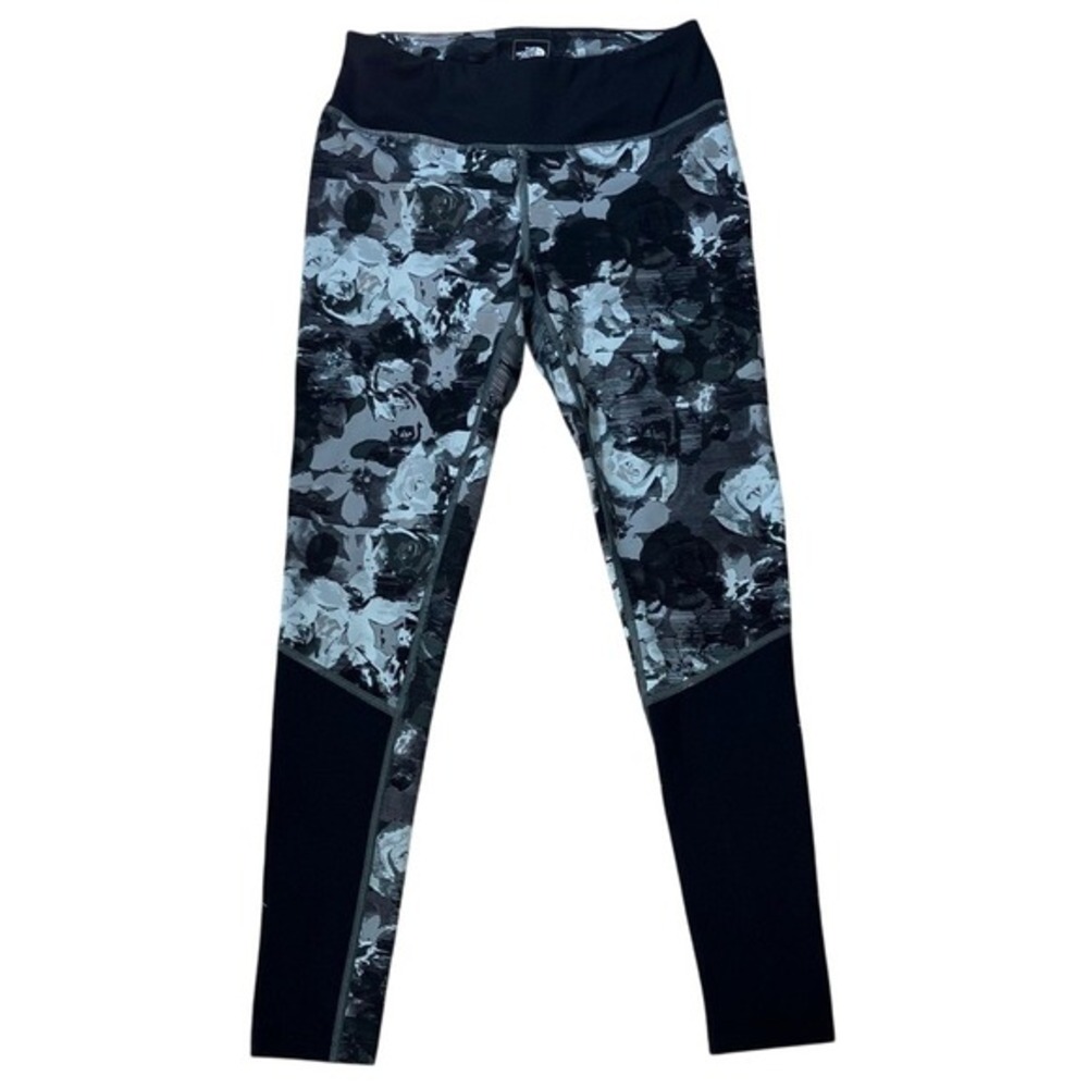 The North Face FlashDry Womens Athletic Leggings Grey Black Medium